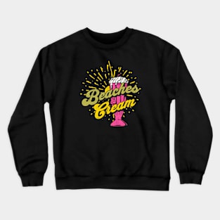 Beaches and Cream 70s-Styled Sun and Milkshake Crewneck Sweatshirt